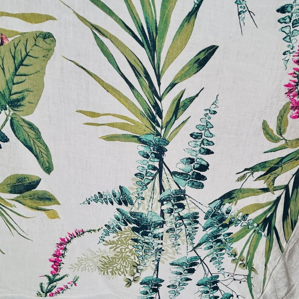 💐 Floral Print Scarf Skirt S/M Midi Colorful Boho Linen Texture Made in Italy - Picture 7 of 11